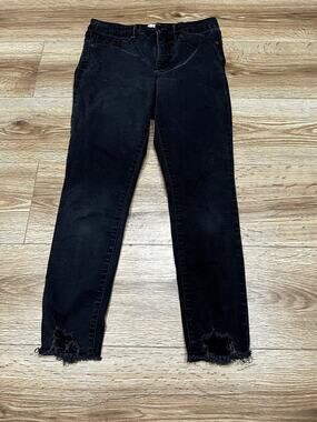 Sofia Jeans by Sofia Vergara Black Distressed Skinny Jeans Size 6S (A79)